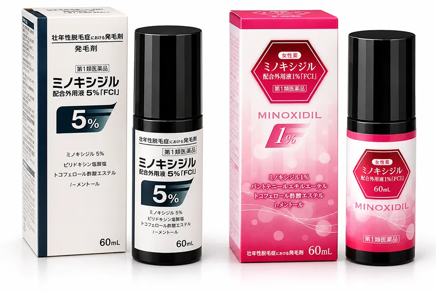 ミノキシジル（外用薬）を頭皮に塗布するイメージ
